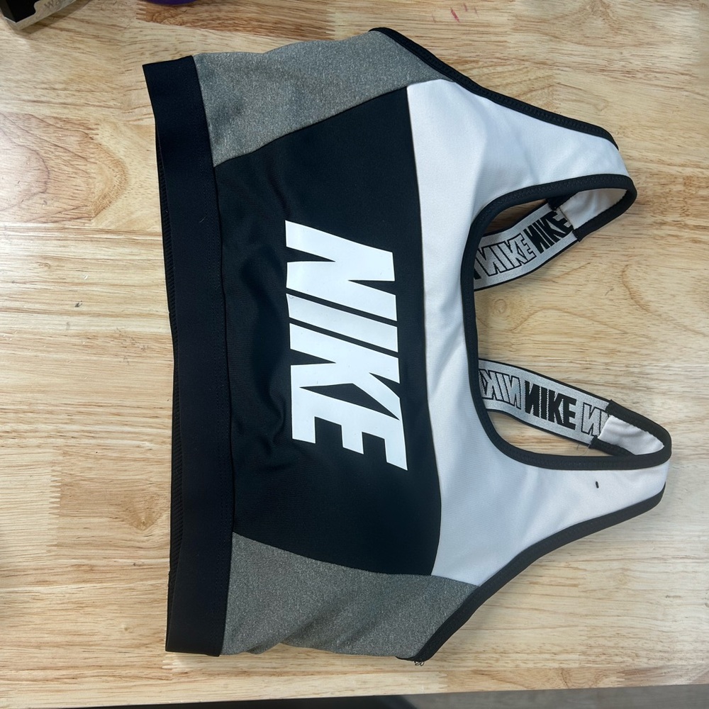 Nike Black and Gray Crop Top
